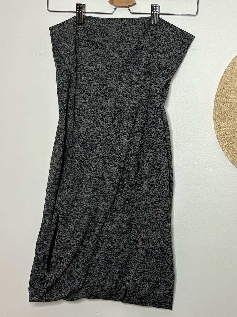 Strapless Grey Knit Sheath Dress